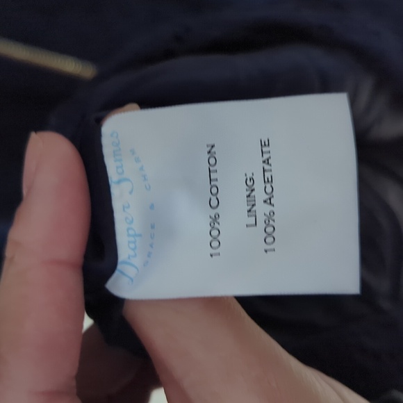 Draper James Dark Navy Eyelet Partial Open Back Feminine Dress Size 6 - Picture 9 of 9